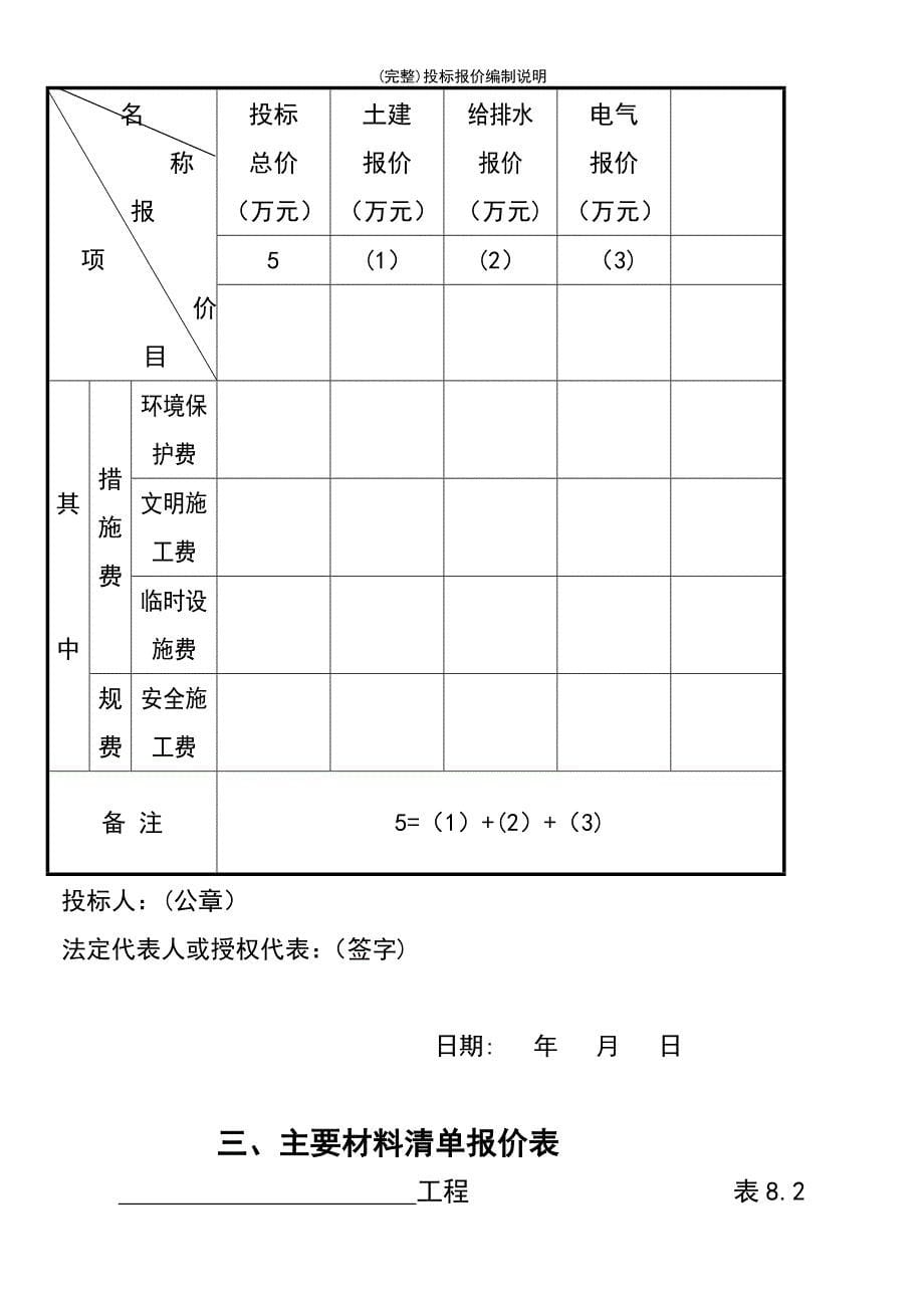 (最新整理)投标报价编制说明_第5页