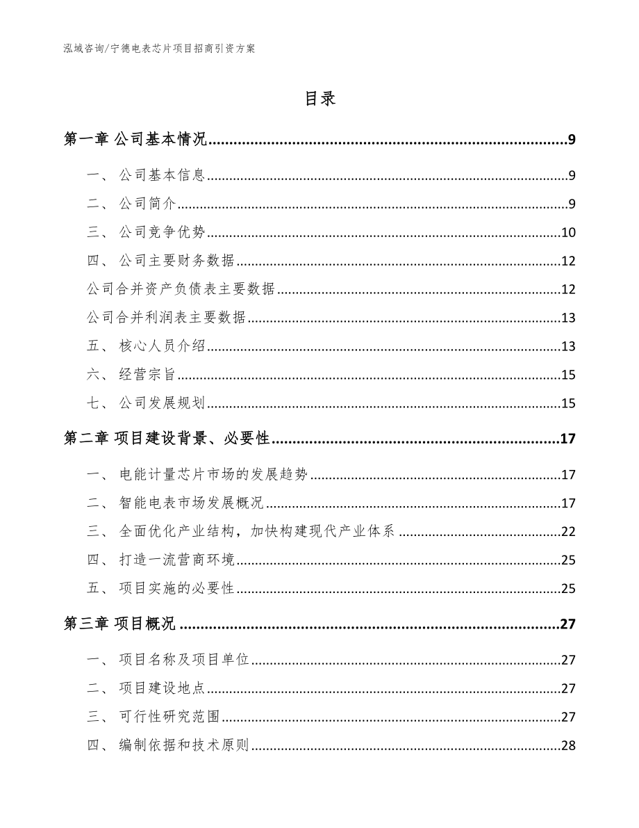 宁德电表芯片项目招商引资方案_第1页