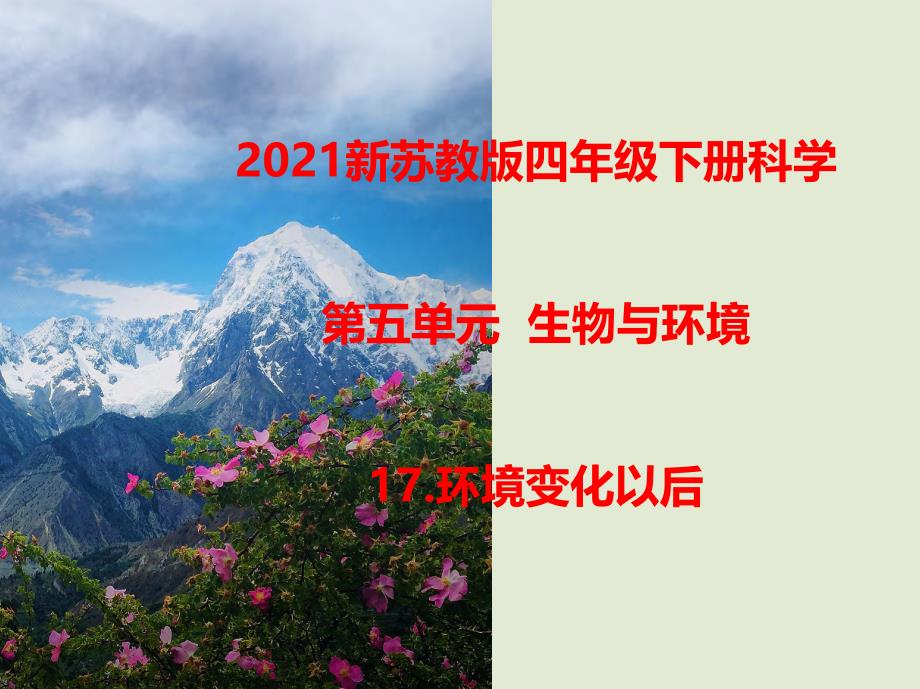 2021新苏教版四年级下册科学17.环境变化以后课件___第1页