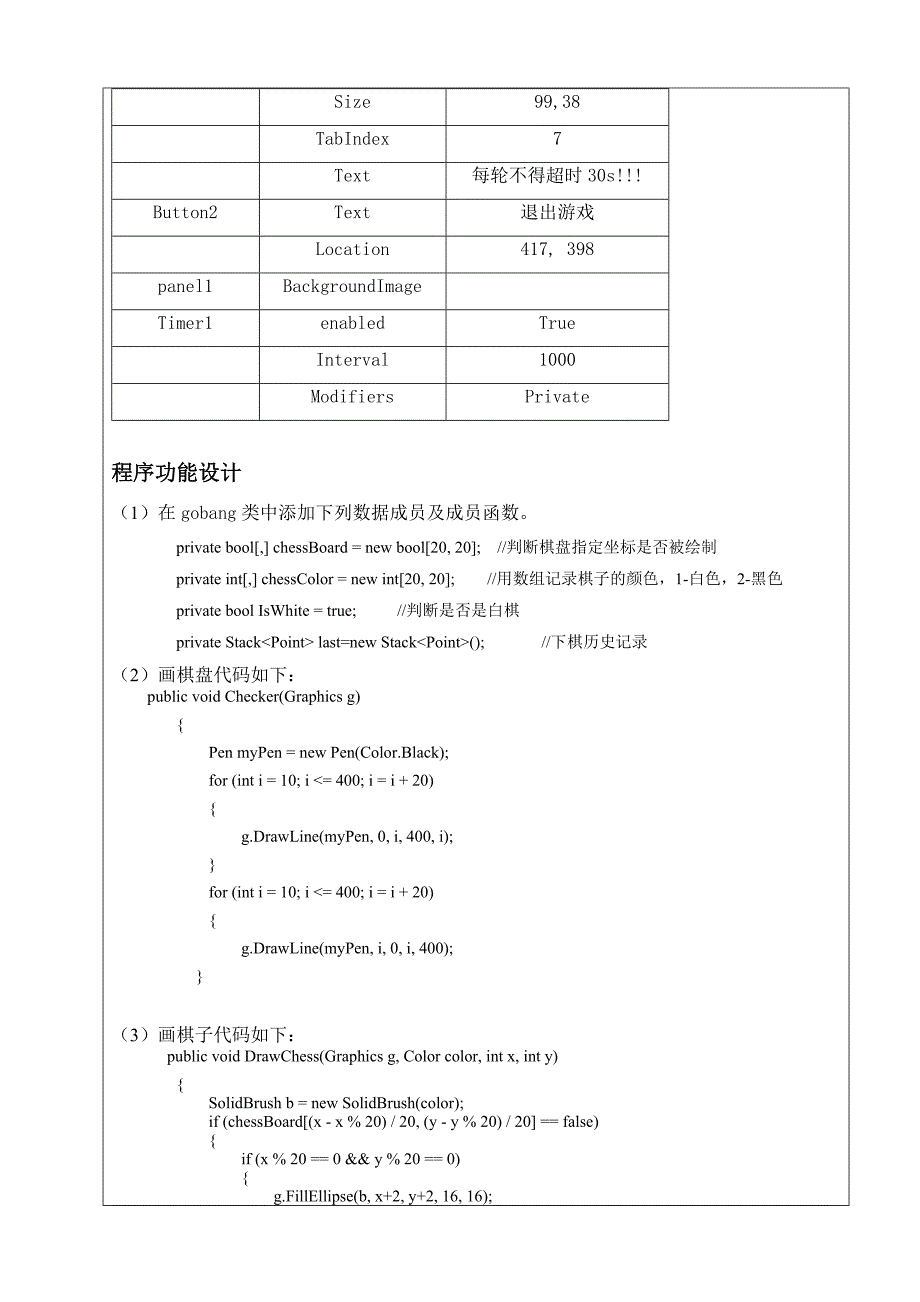 C#课设报告书-游戏五子棋_第4页