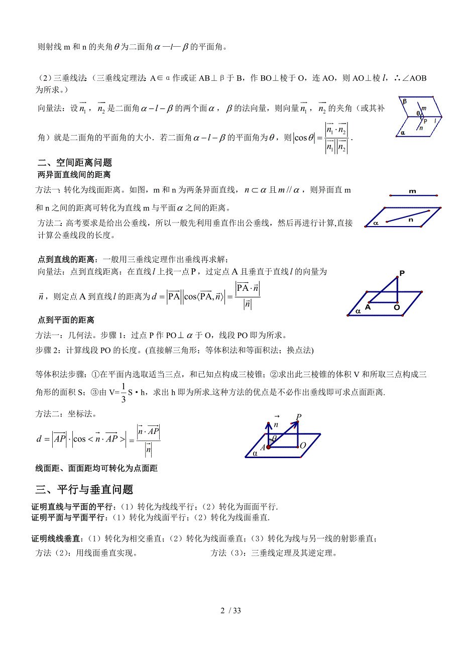 第一轮复习自己整理绝对经典立体几何文科第一轮_第2页