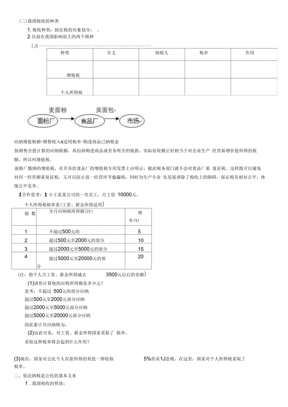 高一政治学案第二框财政与税收_第2页