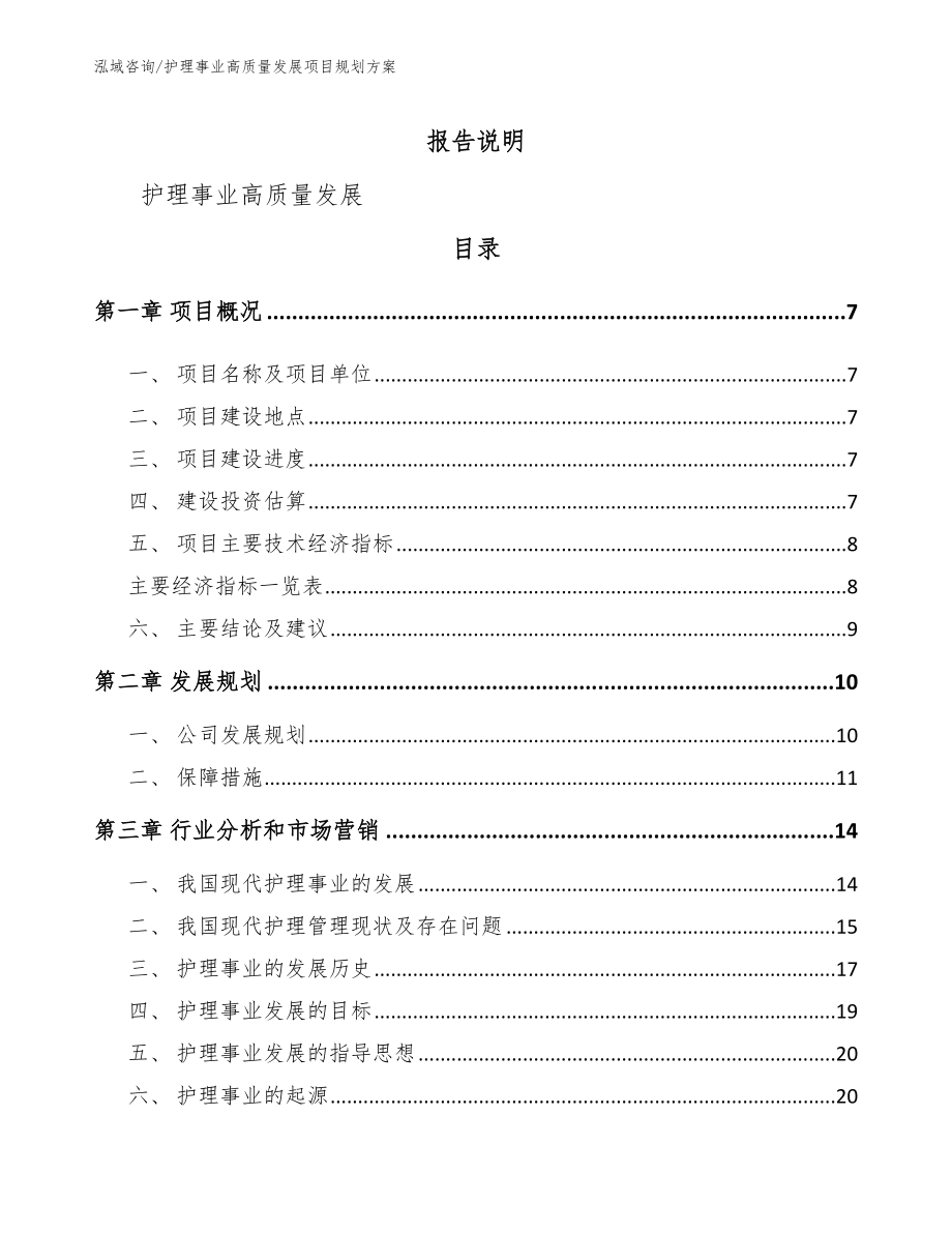 护理事业高质量发展项目规划方案模板范本_第2页