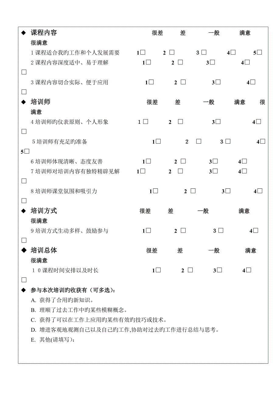 培训效果评估表_第2页