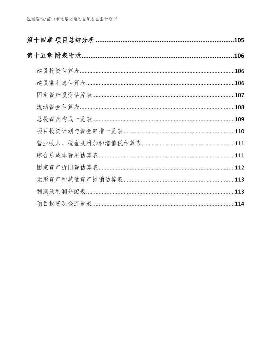 韶山市道路交通安全项目创业计划书_第5页