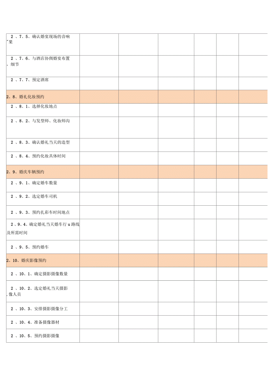 婚礼筹备流程进度表_第4页