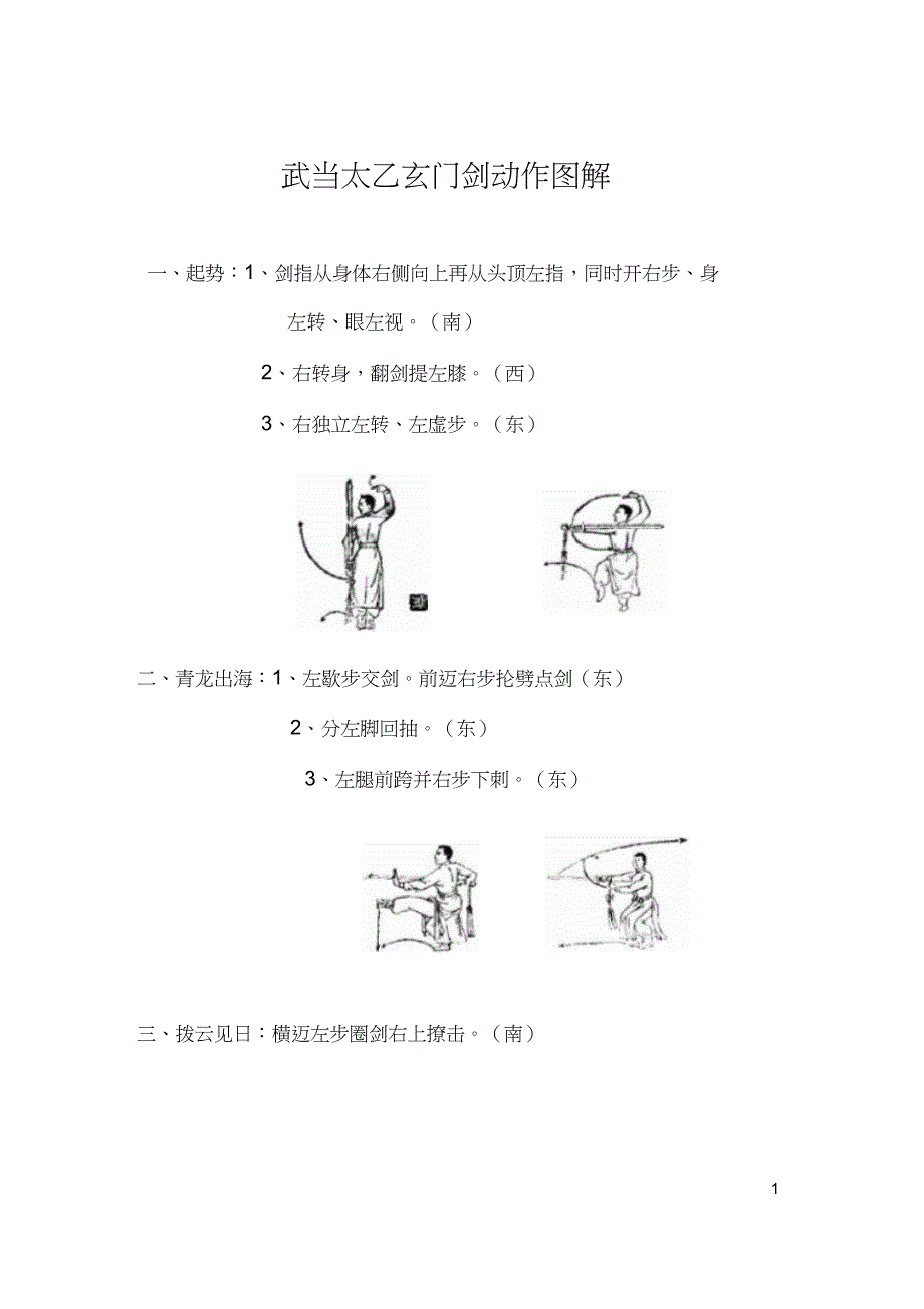 武当太乙玄门剑动作图解._第1页