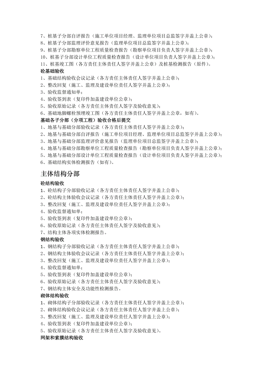 04建筑工程各分部工程质量验收合格文件清单_第2页