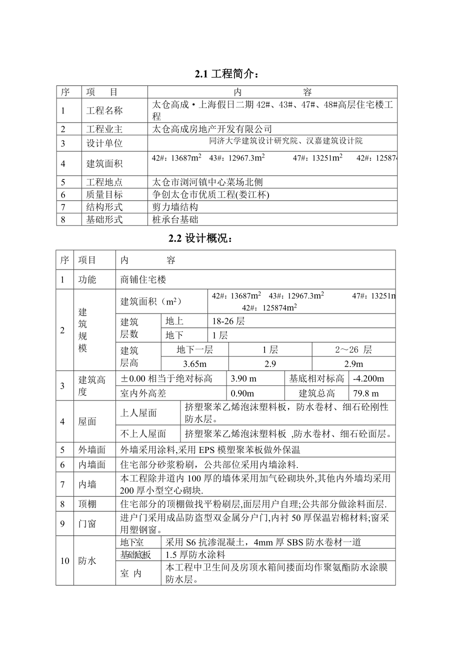 高成上海假日二期高层4248楼施工组织设计_第2页