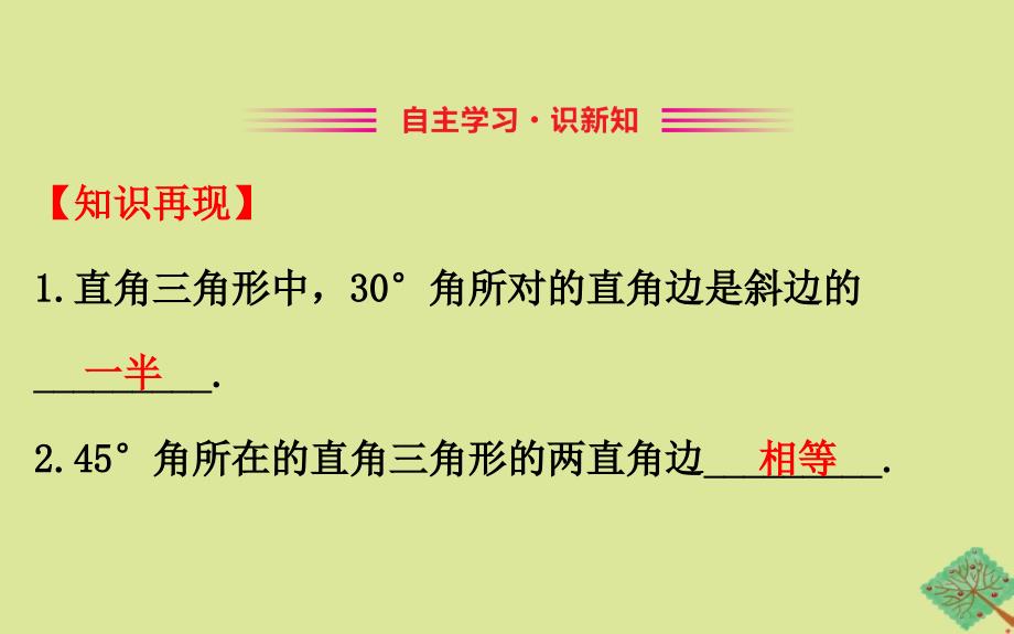 2020版九年级数学下册 第一章 直角三角形的边角关系 1.2 30&amp;deg;45&amp;deg;60&amp;deg;角的三角函数值课件 （新版）北师大版_第2页