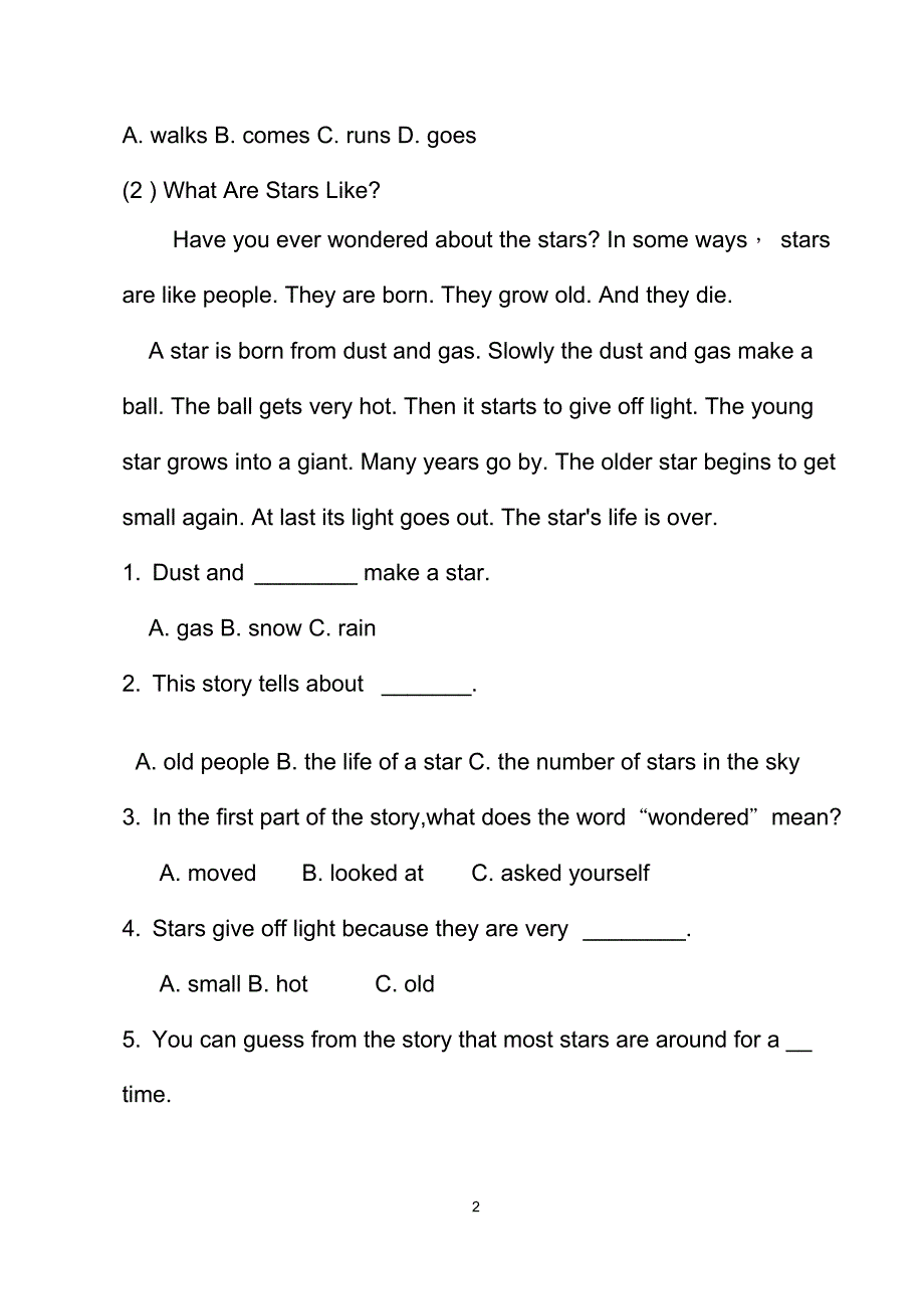 (完整word版)初中英语阅读理解精选20篇(含答案)(2),推荐文档_第2页