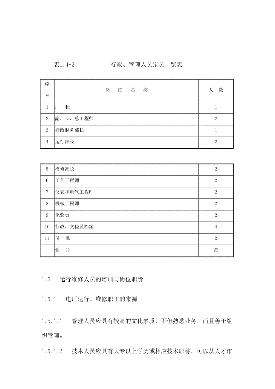 生活垃圾焚烧发电项目运行组织及设计定员部分设计说明书(DOC 10页)_第4页