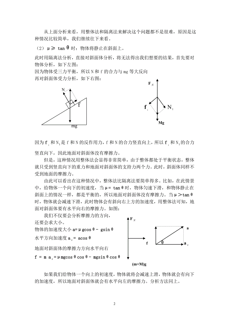 整体法与隔离法在斜面问题中的应用_第2页