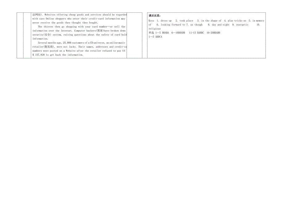 2022年高三英语 Unit1 Practice2 exam学案_第3页