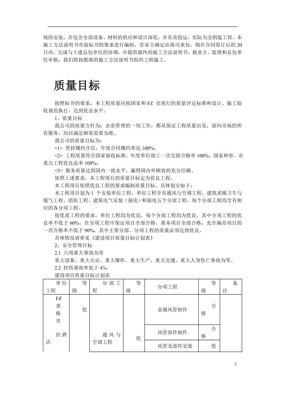 香格里拉酒店机电安装施工组织设计_第5页