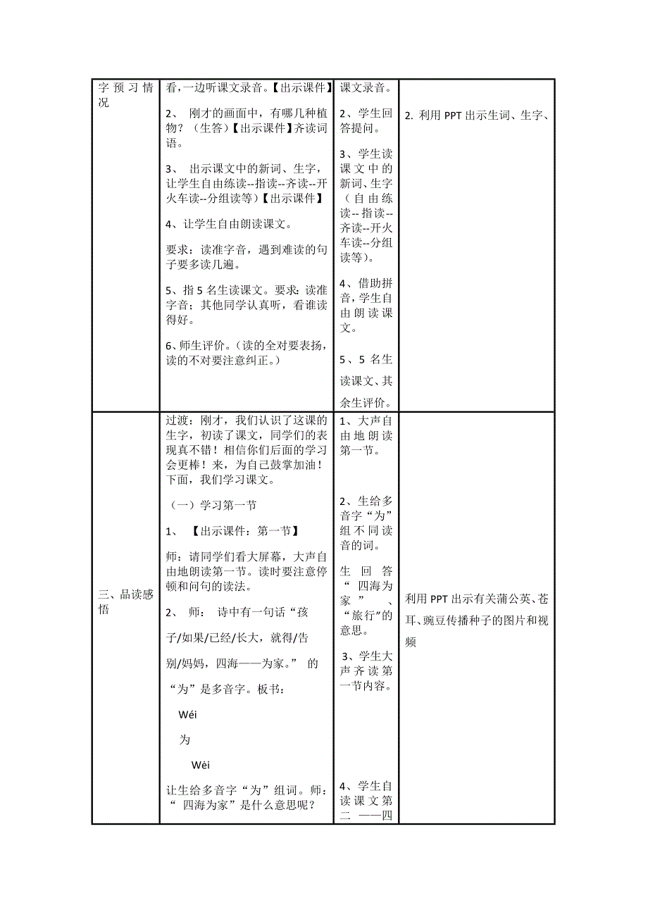 植物的妈妈的有办法教学设计_第3页