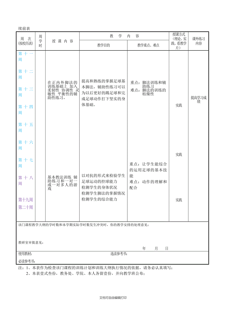 银河小徐校园足球训练进度和计划表_第2页