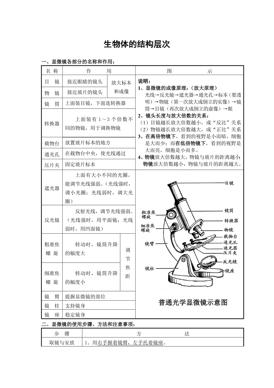 生物体的结构层次复习资料_第1页