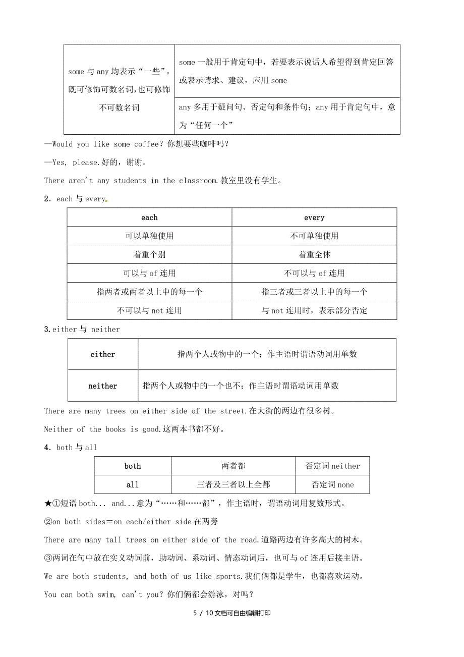 中考英语二轮复习语法突破二代词考点剖析讲义五四制_第5页