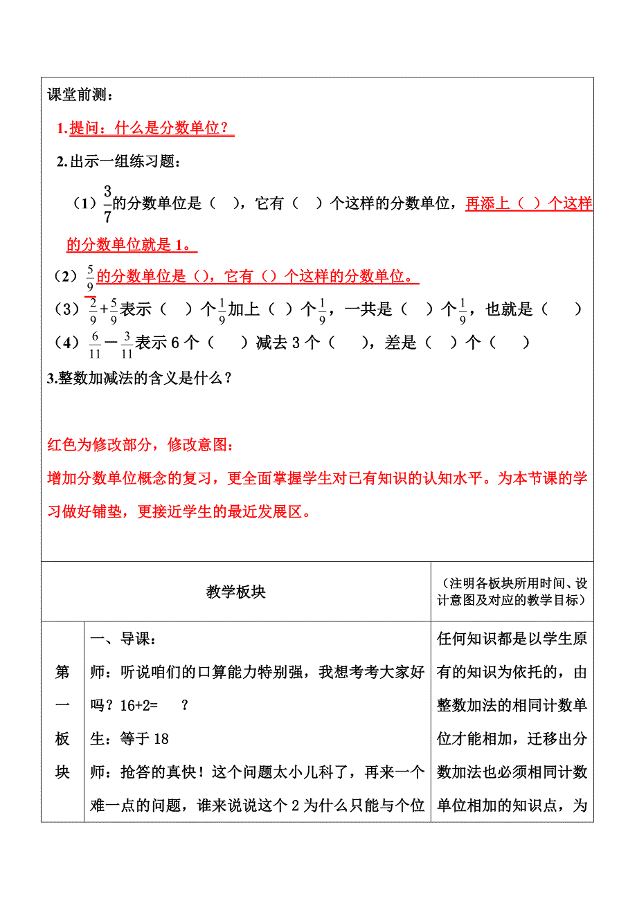 同分母分数加减法的教学设计[整理版]_第2页