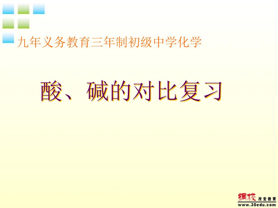 九年级化学酸、碱的对比复习课件人教新课标版_第1页