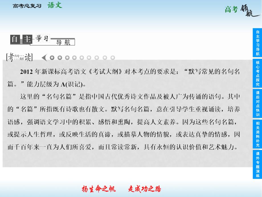 山东省高考语文总复习 33 名篇名句默写课件_第3页