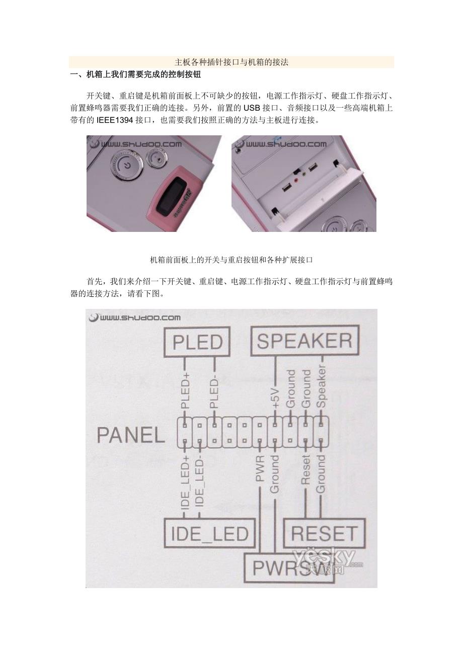 主板各种插针接口与机箱的接法_第1页