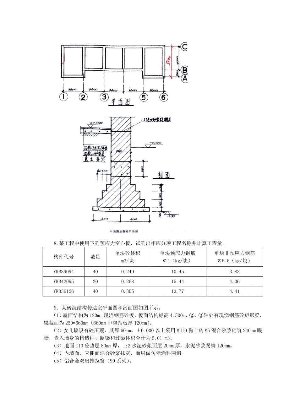 2014湖南全国造价员统考案例分析_第5页