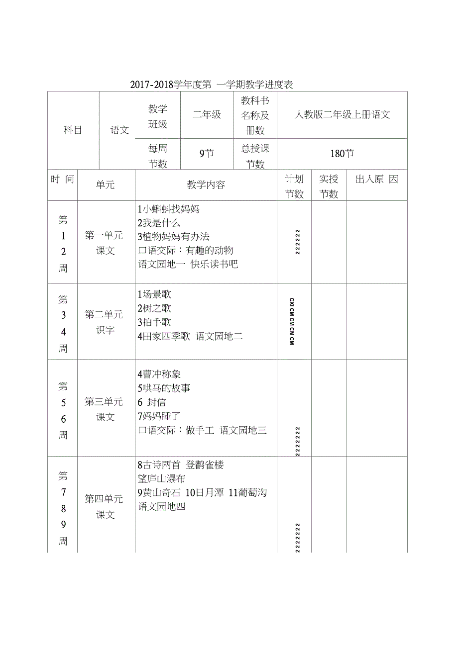 最新新版人教版二年级上册语文全册教案_第2页