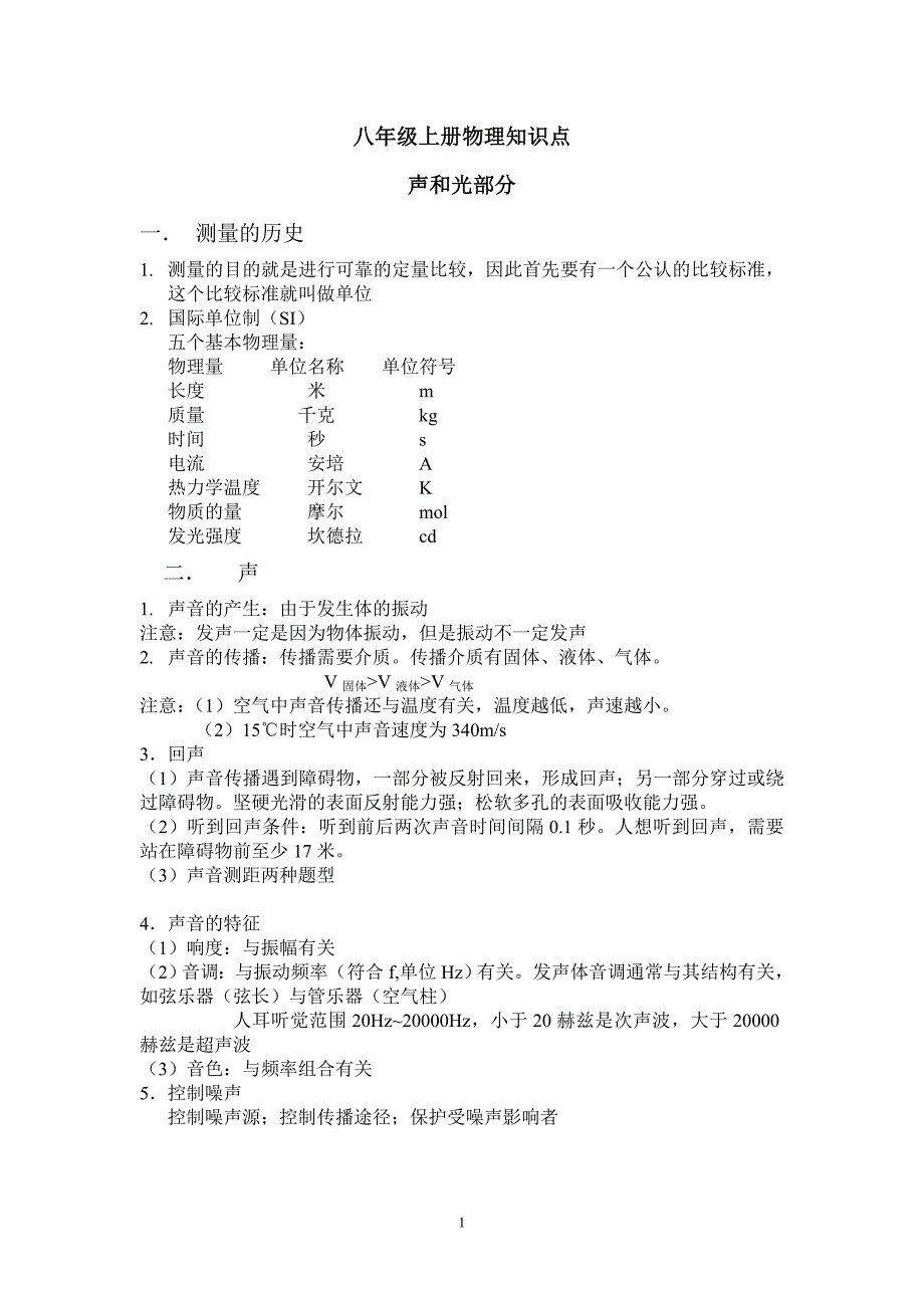 上海八年级上册物理知识点_第1页