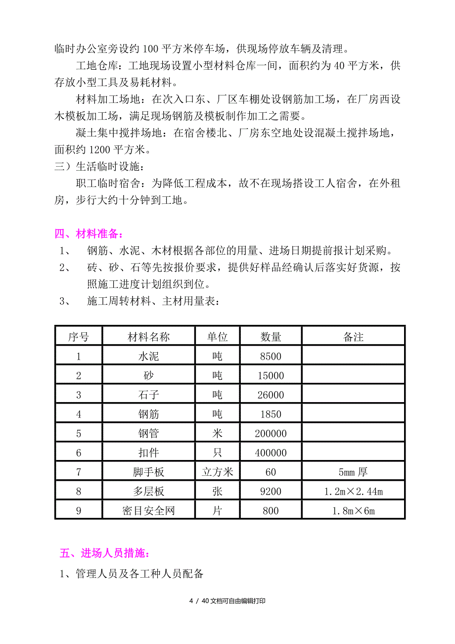 九豪一期新建厂房工程施工组织设计_第4页