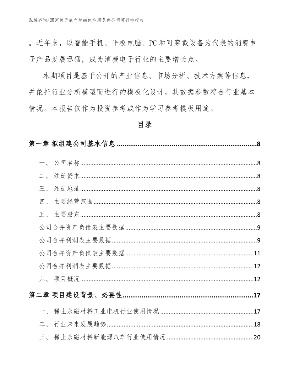 漯河关于成立单磁体应用器件公司可行性报告_第3页