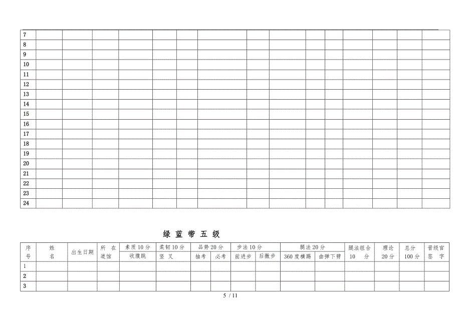 跆拳道考级打分表_第5页