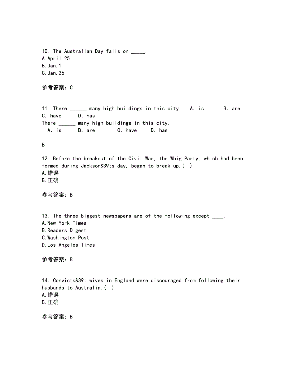 北京语言大学21春《英语国家概况》在线作业二满分答案_26_第3页