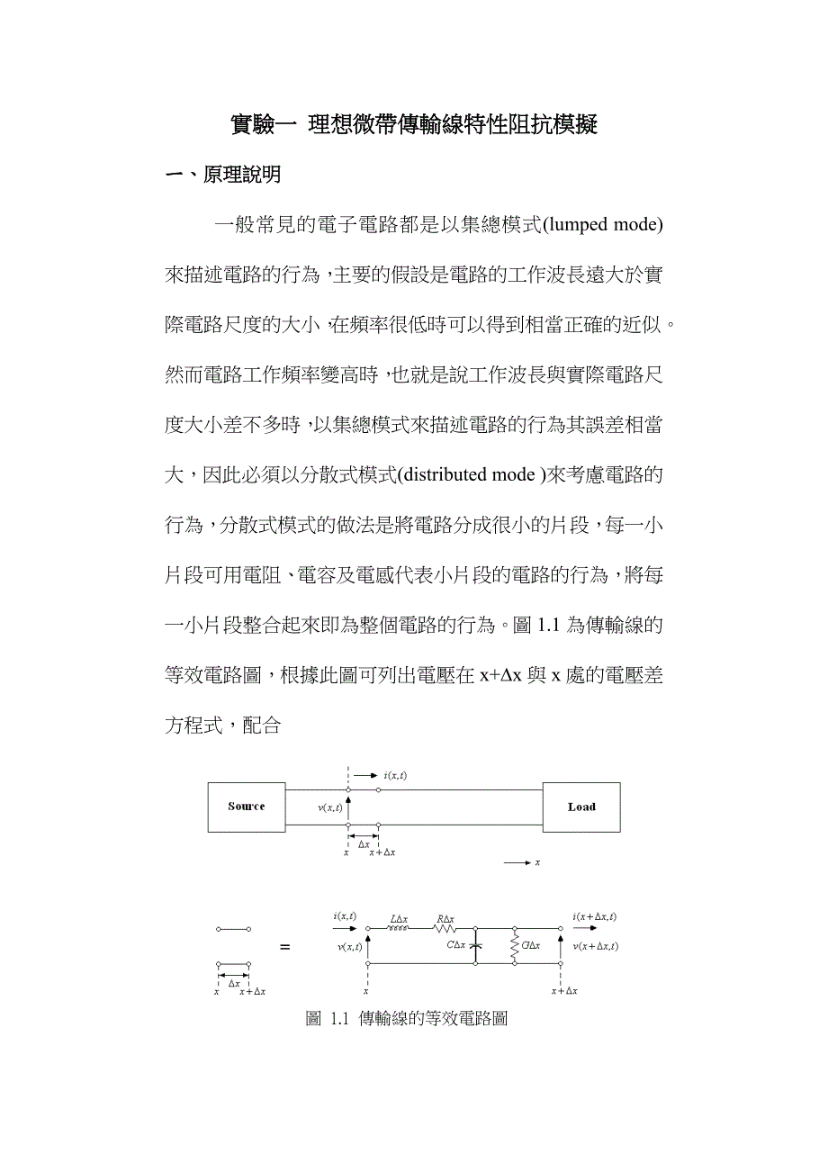 实验一 理想微带传输线特性阻抗模拟.doc_第1页