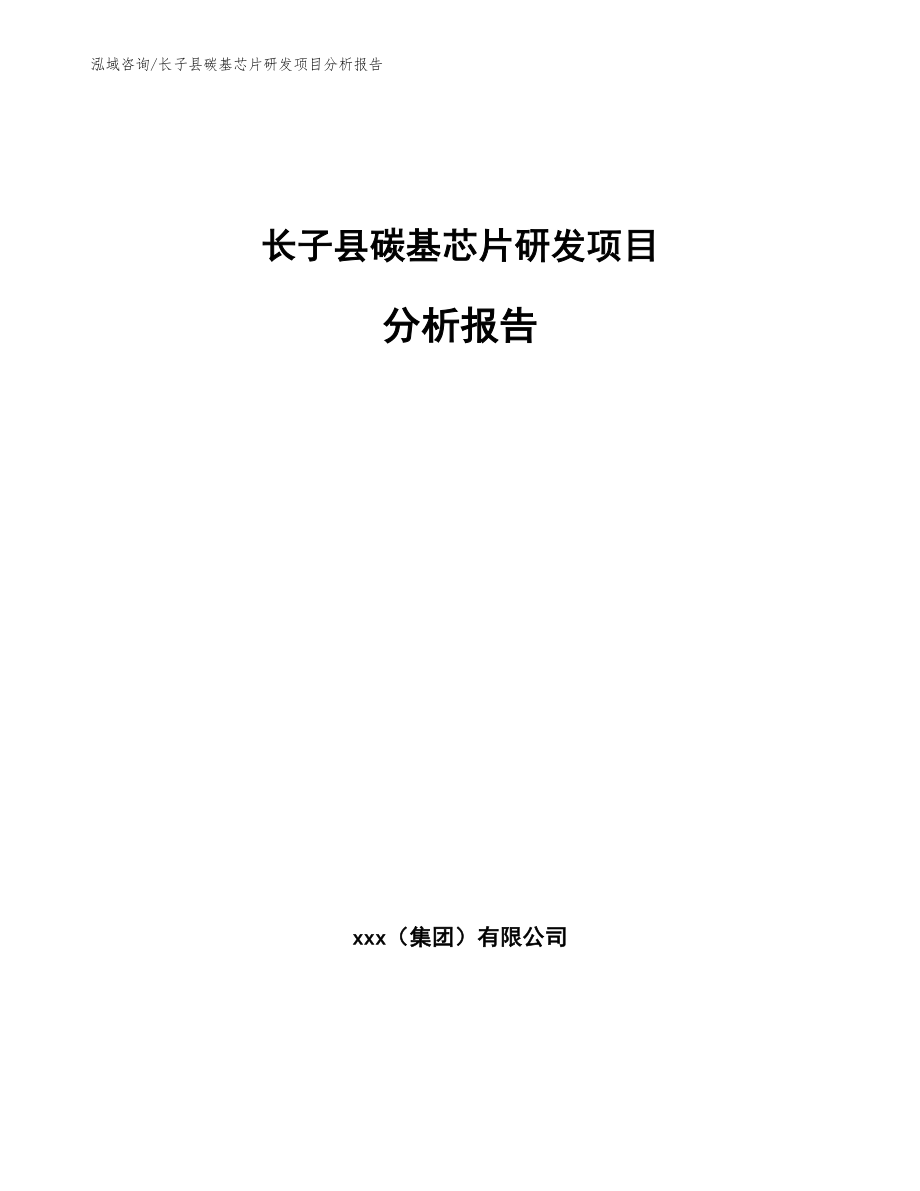 长子县碳基芯片研发项目分析报告【范文】_第1页