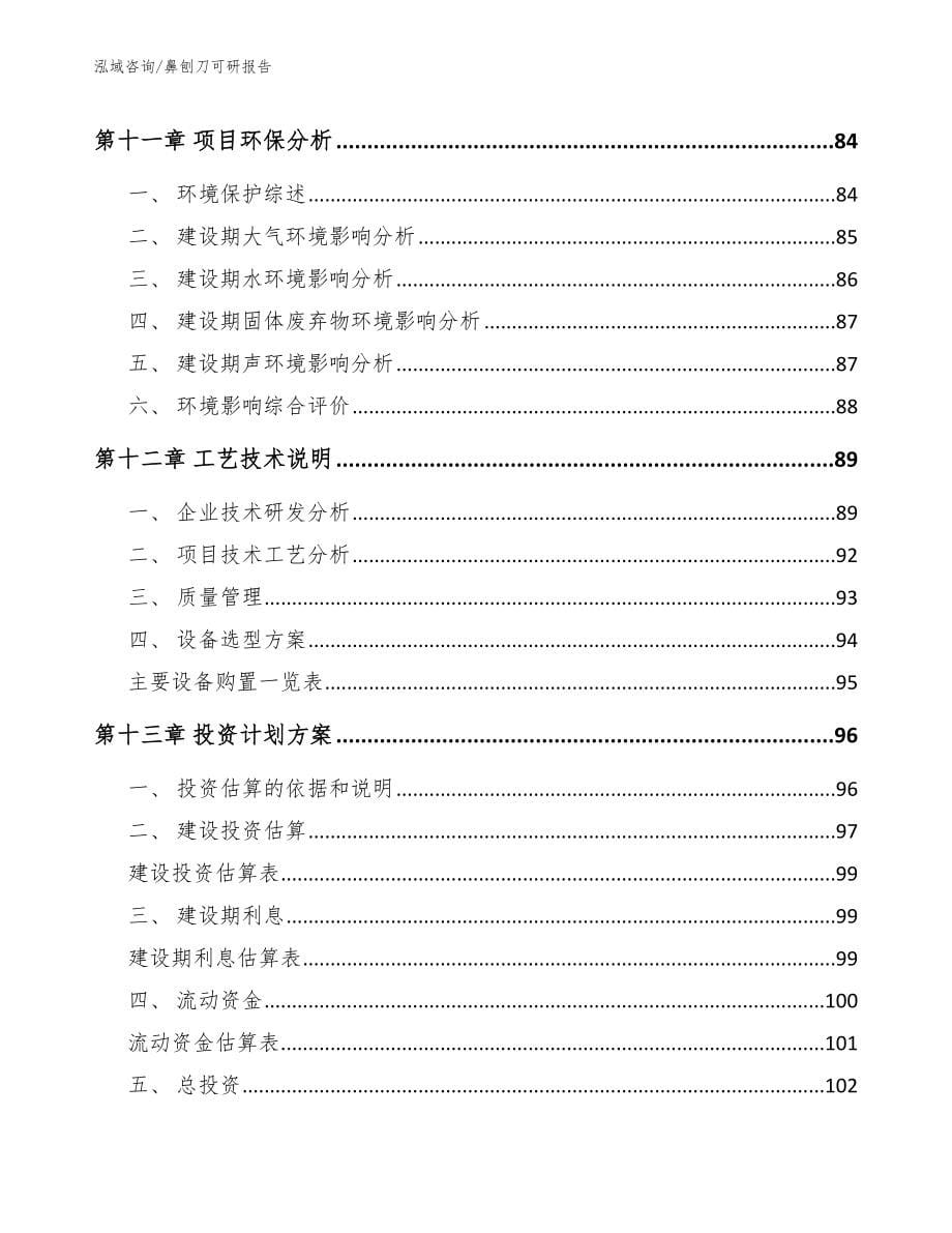 鼻刨刀可研报告范文参考_第5页