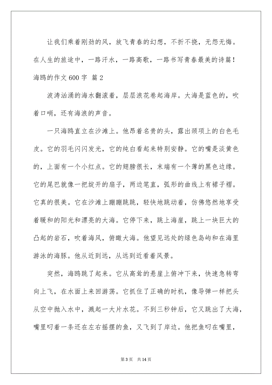 海鸥的作文600字汇总八篇_第3页