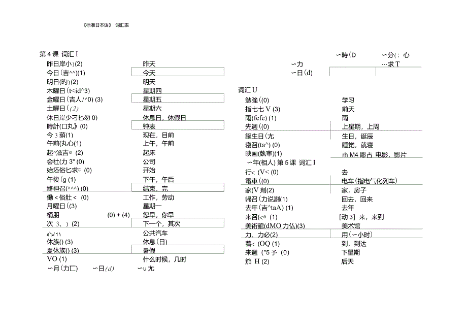 日本语初级单词表_第3页