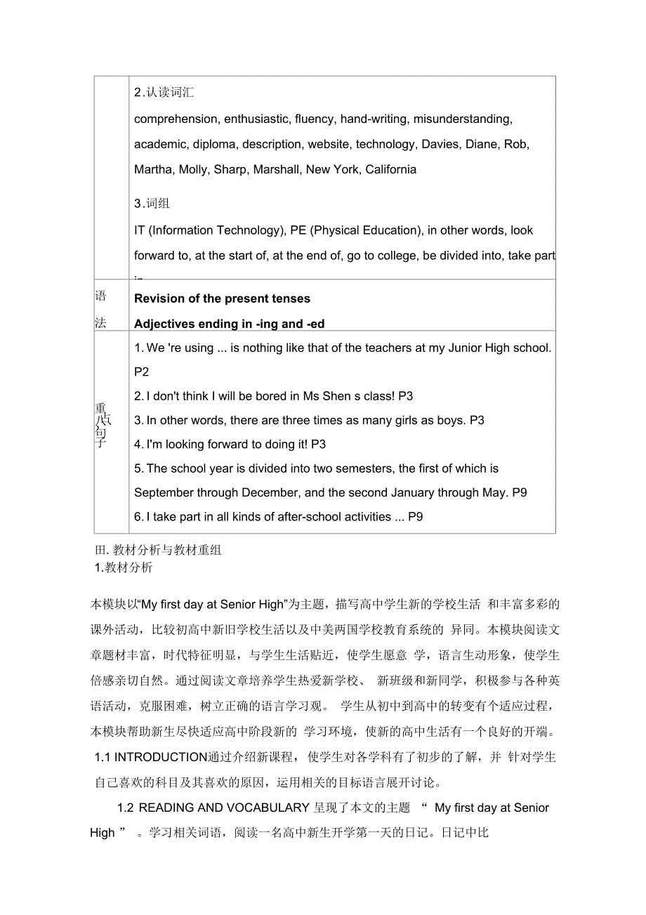 Module1MyFirstDayatSeniorHigh教案_第3页