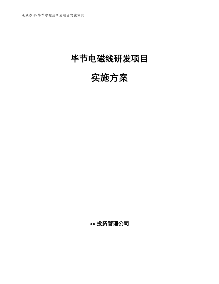 毕节电磁线研发项目实施方案_第1页