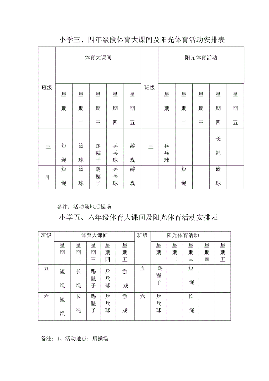 小学阳光体育活动方案_第3页