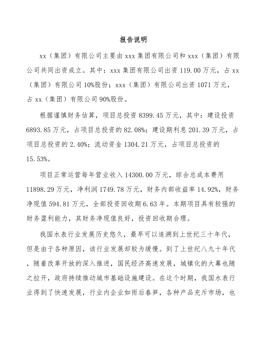 乌鲁木齐关于成立智能水表公司可行性报告_第2页