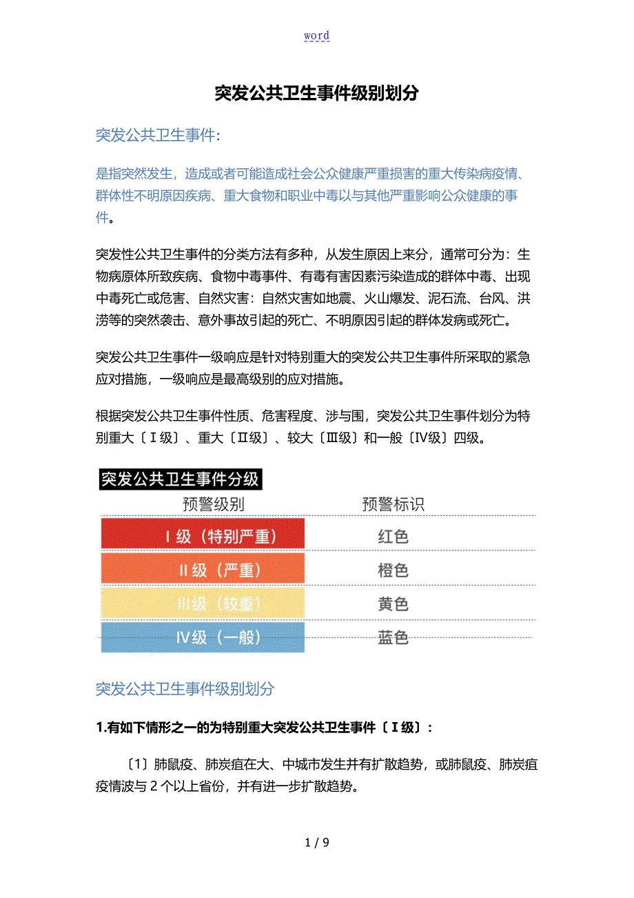 突发公共卫生事件级别划分_第1页