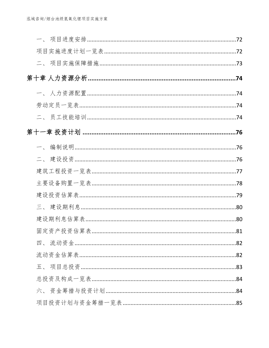 烟台池级氢氧化锂项目实施方案范文参考_第4页