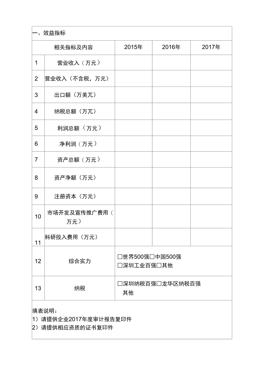 2019年深圳龙华区行业知名品牌企业申报表_第4页