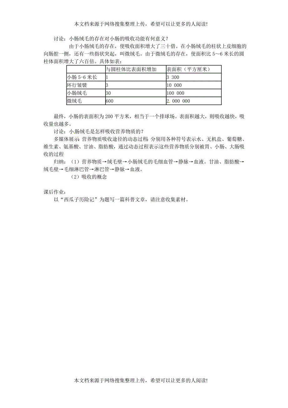 七年级生物下册 第四单元 第二章 第二节 消化和吸收教案1 （新版）新人教版_第4页