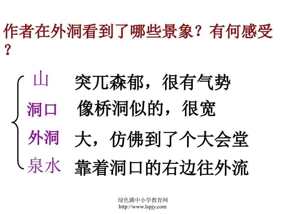 人教版四年级语文下册记金华的双龙洞课件_第5页