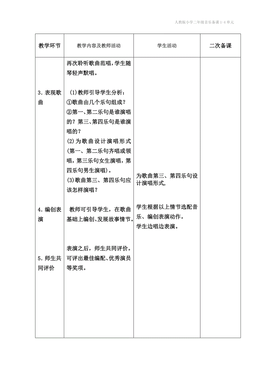 人教版小学二年级音乐备课14单元_第2页