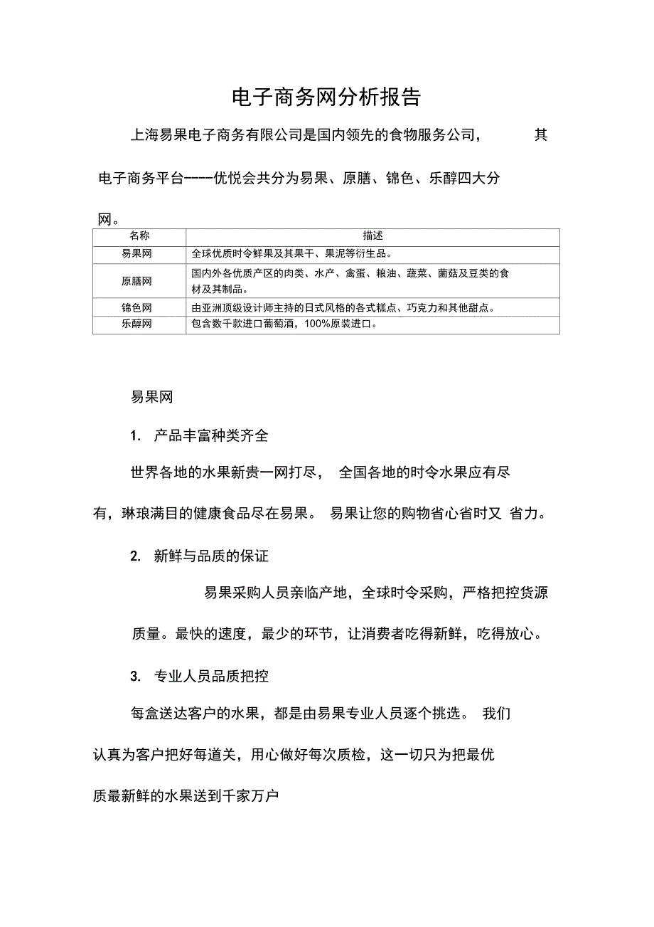 电子商务网分析报告_第1页